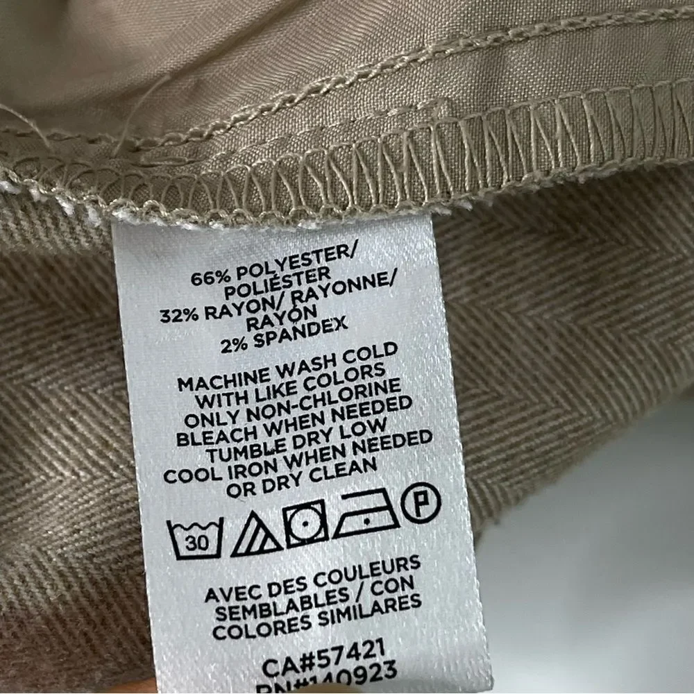 LOFT Herringbone High Waist Slim Pants (Oatmeal Melange) - 0